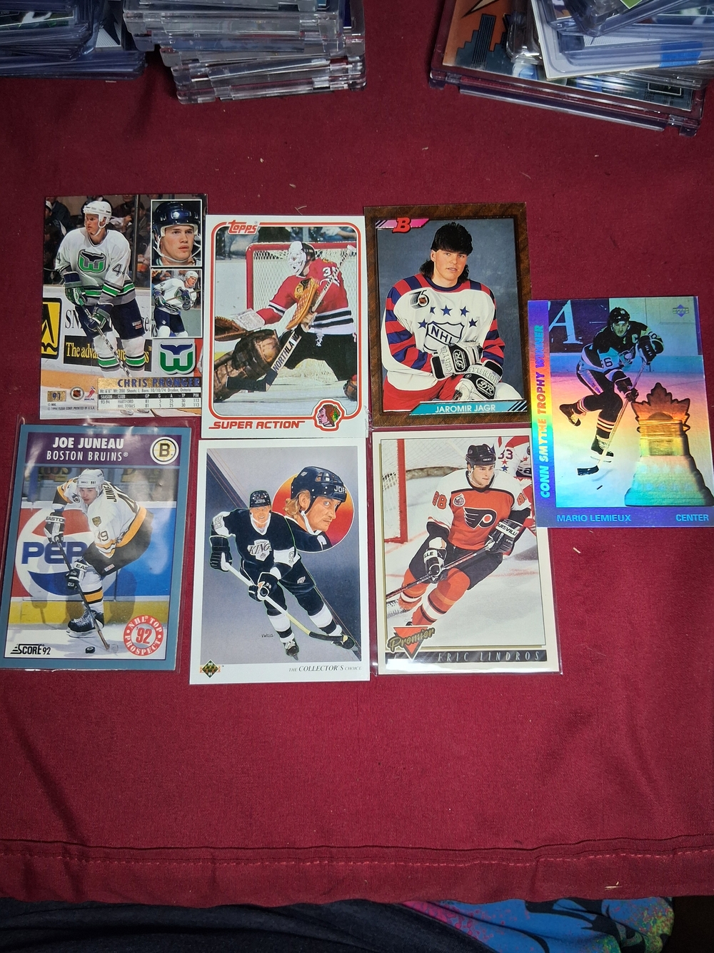 Topps Hockey Card Lot with Red and White Accents